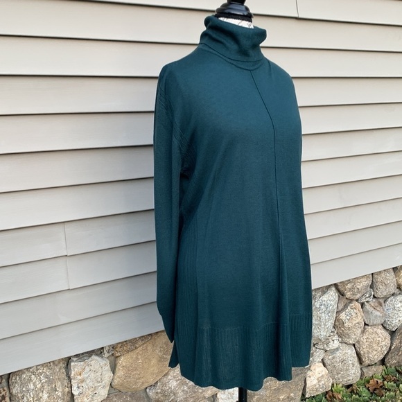 APT. 9® Women’s Ribbed Side Panel Turtleneck Sweater - Knight Green - Picture 3 of 13